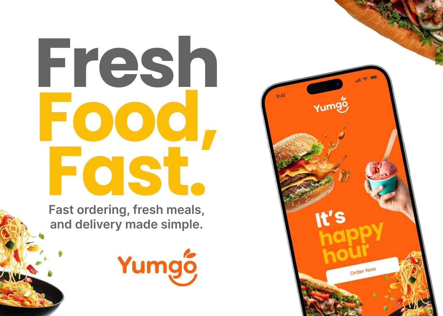 Yumgo food delivery app project preview